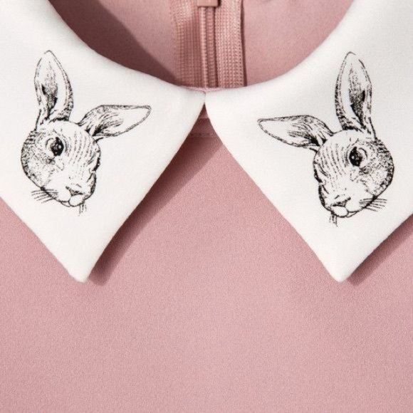 457 VICTORIA BECKHAM Blush Collared Shift Dress 1X NEW Women's Plus - Picture 4 of 15